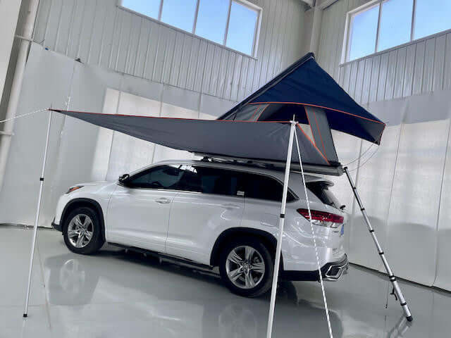 2 Person Aluminium HardShell Roof Top Tent with Side Awning