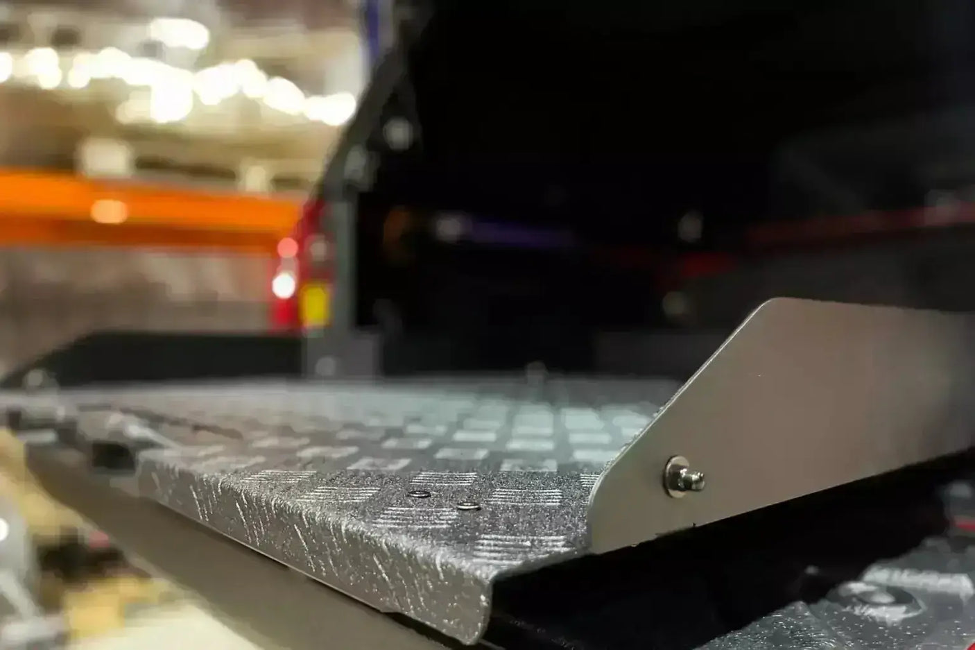 Close-up of Jeep Gladiator 2020-2025 sliding tray drawer, ultimate cargo tray solution for enhanced vehicle storage.