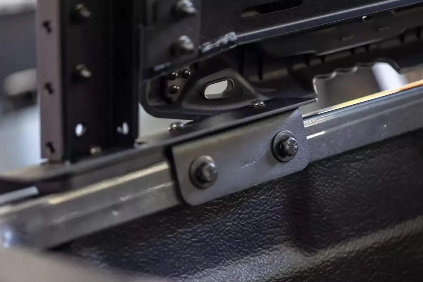 Close-up of a tub rack component on the Universal Utility Multifunction Rack Carrier Cage for secure gear transportation.