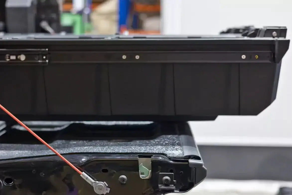 Side view of UniUte Weathertight hilux drawers for Toyota Hilux 2015-2025, showcasing durable storage design.