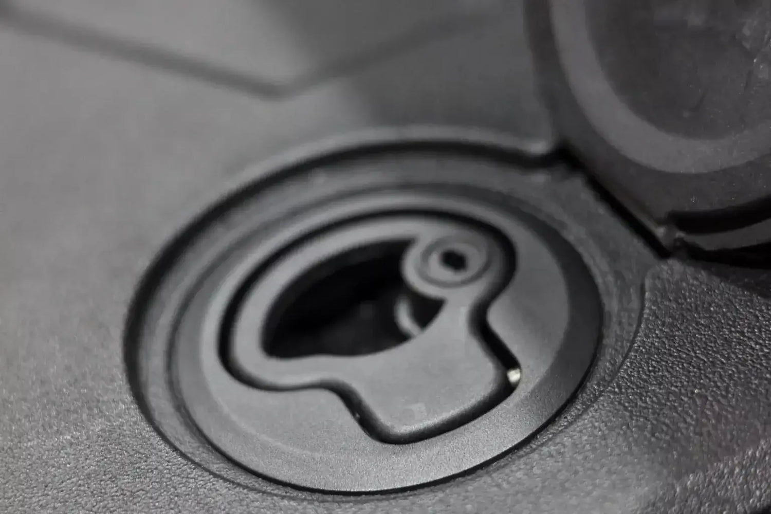 Close-up of lock mechanism on UniUte hilux drawers for Toyota Hilux 2015-2025, featuring a secure and weathertight design.