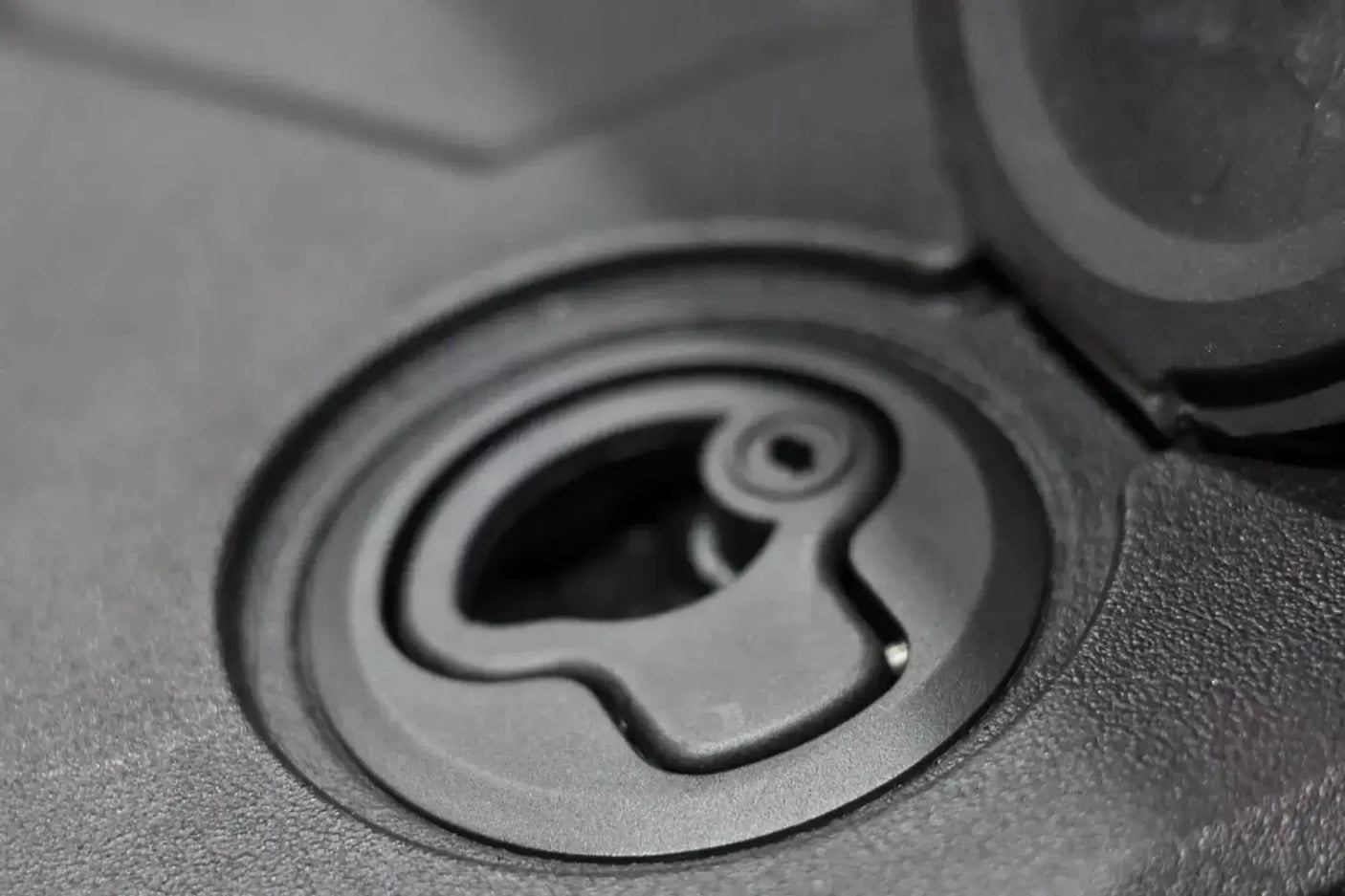 Close-up of lock mechanism on UniUte hilux drawers for Toyota Hilux 2015-2025, featuring a secure and weathertight design.