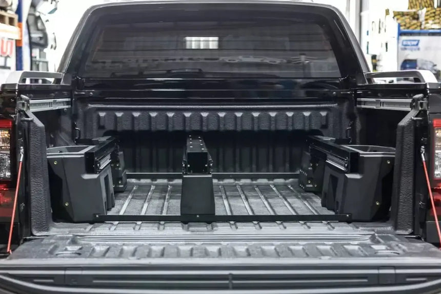 Ford Ranger NextGen 2022 weathertight ute drawer system installed, showcasing the ford ranger drawers utility and storage solution.