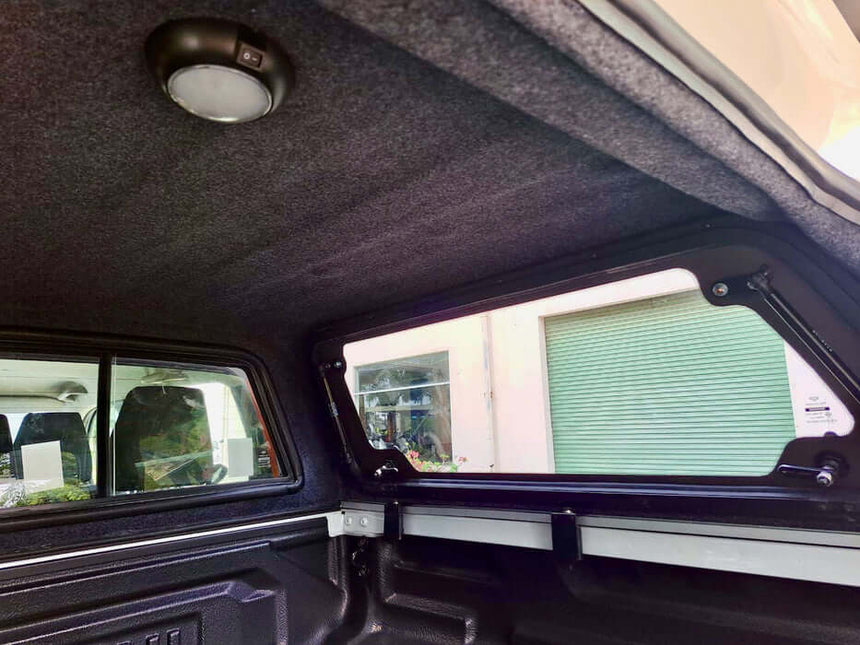 Interior view of Triton canopy for Mitsubishi MV 2024+, part of the FORCE PRO series, showcasing durable design and spacious interior.