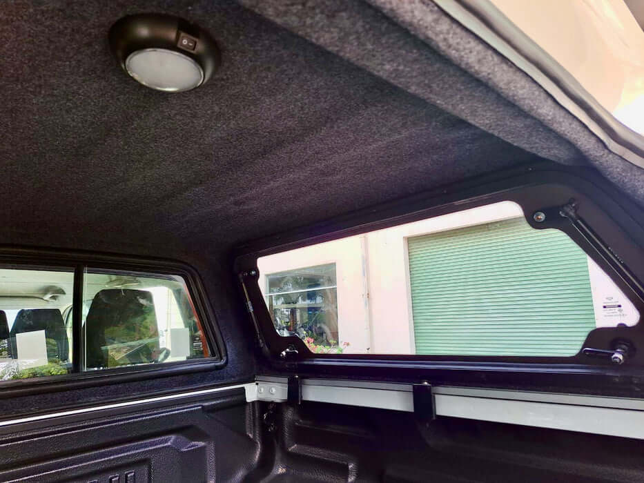 Interior view of Triton canopy for Mitsubishi MV 2024+, part of the FORCE PRO series, showcasing durable design and spacious interior.