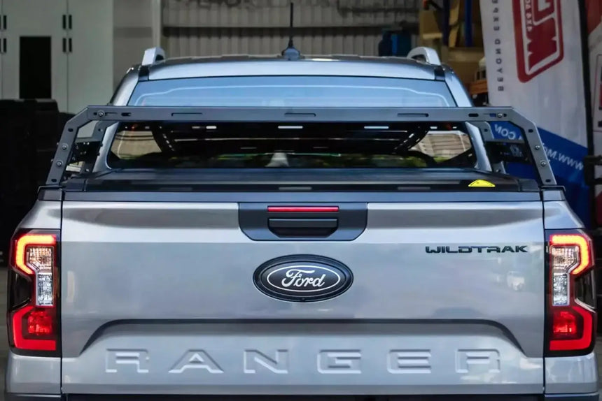 Tub rack utility carrier on Ford Ranger Wildtrak for versatile gear transport