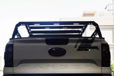 Back view of a ute equipped with a tub rack universal multifunction utility rack carrier cage for secure gear transport.