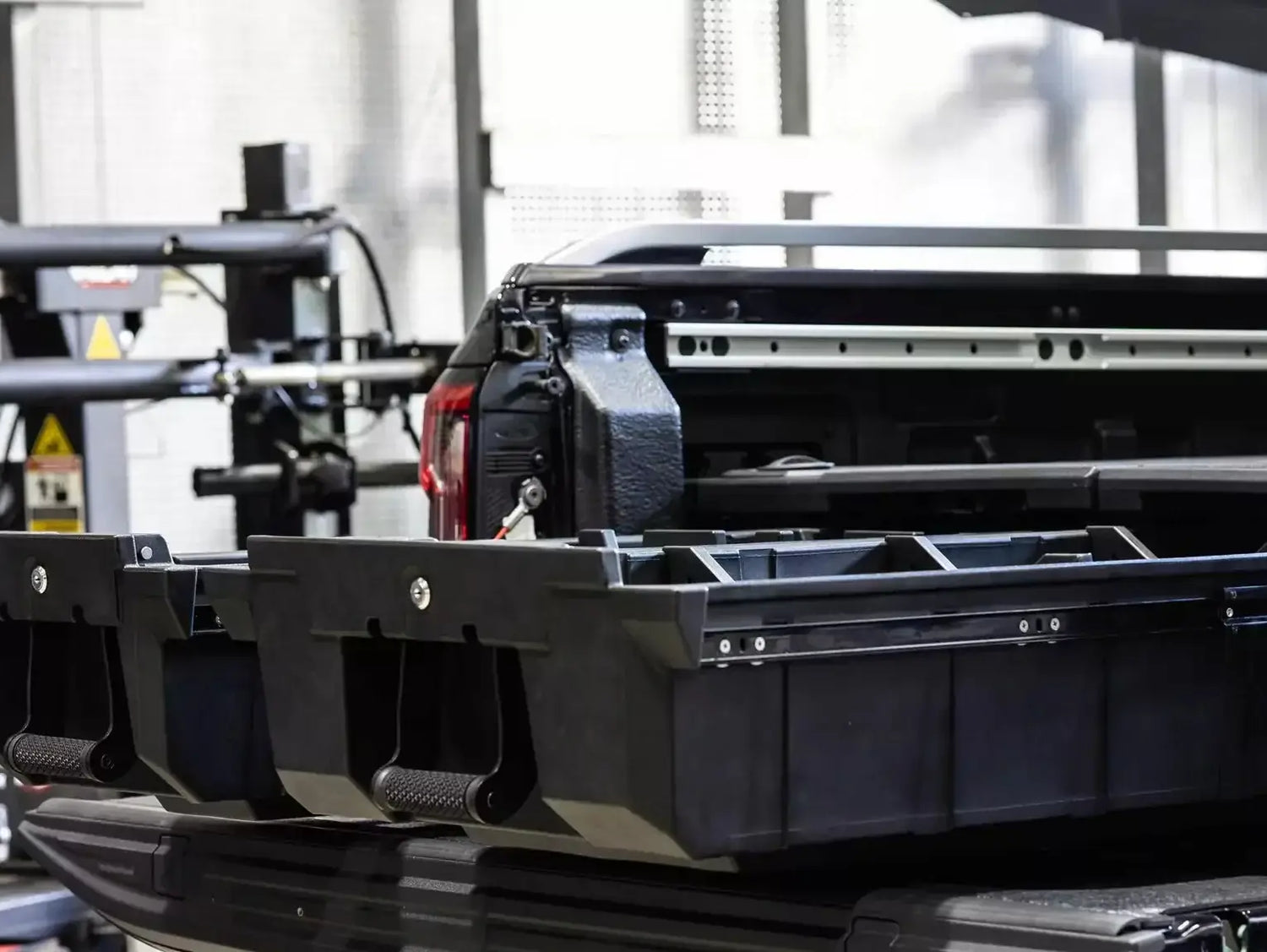 Hilux drawers installed on a Toyota Hilux, 2015-2025 model, showcasing UniUte weathertight storage system for 4WD vehicles.