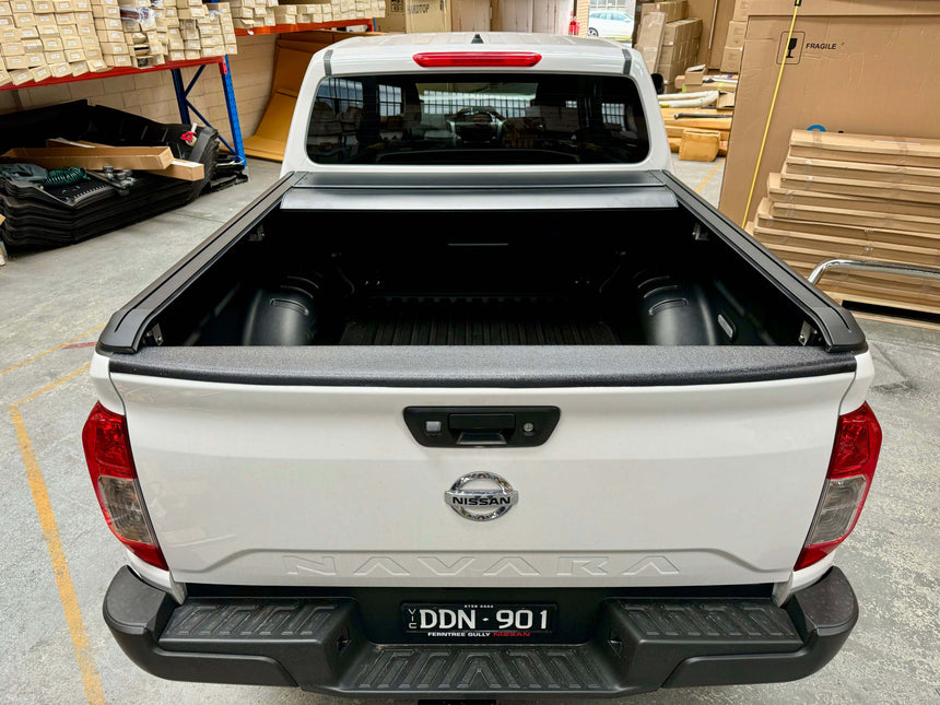 Nissan Navara with UniUte EGen2 electric black np300 roller shutter, showcasing enhanced functionality and style.