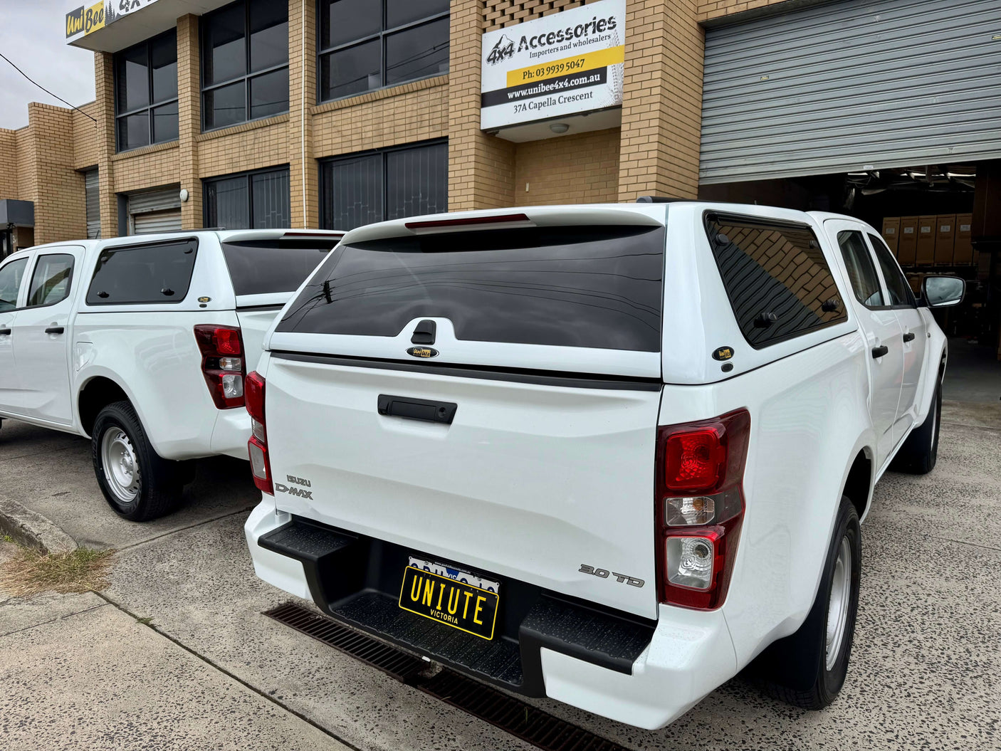 White UniUte Canopy DMax 2020-2025 Isuzu FORCE PRO on truck