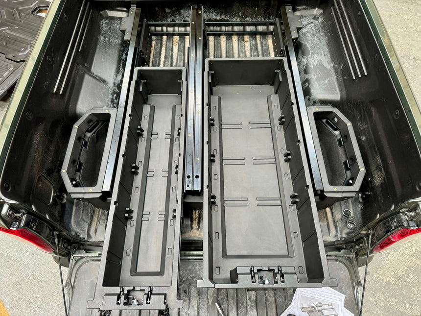 SsangYong Musso Drawers XLV Weathertight Ute Drawer System for 2018-2025 Long Tub shown in open truck bed