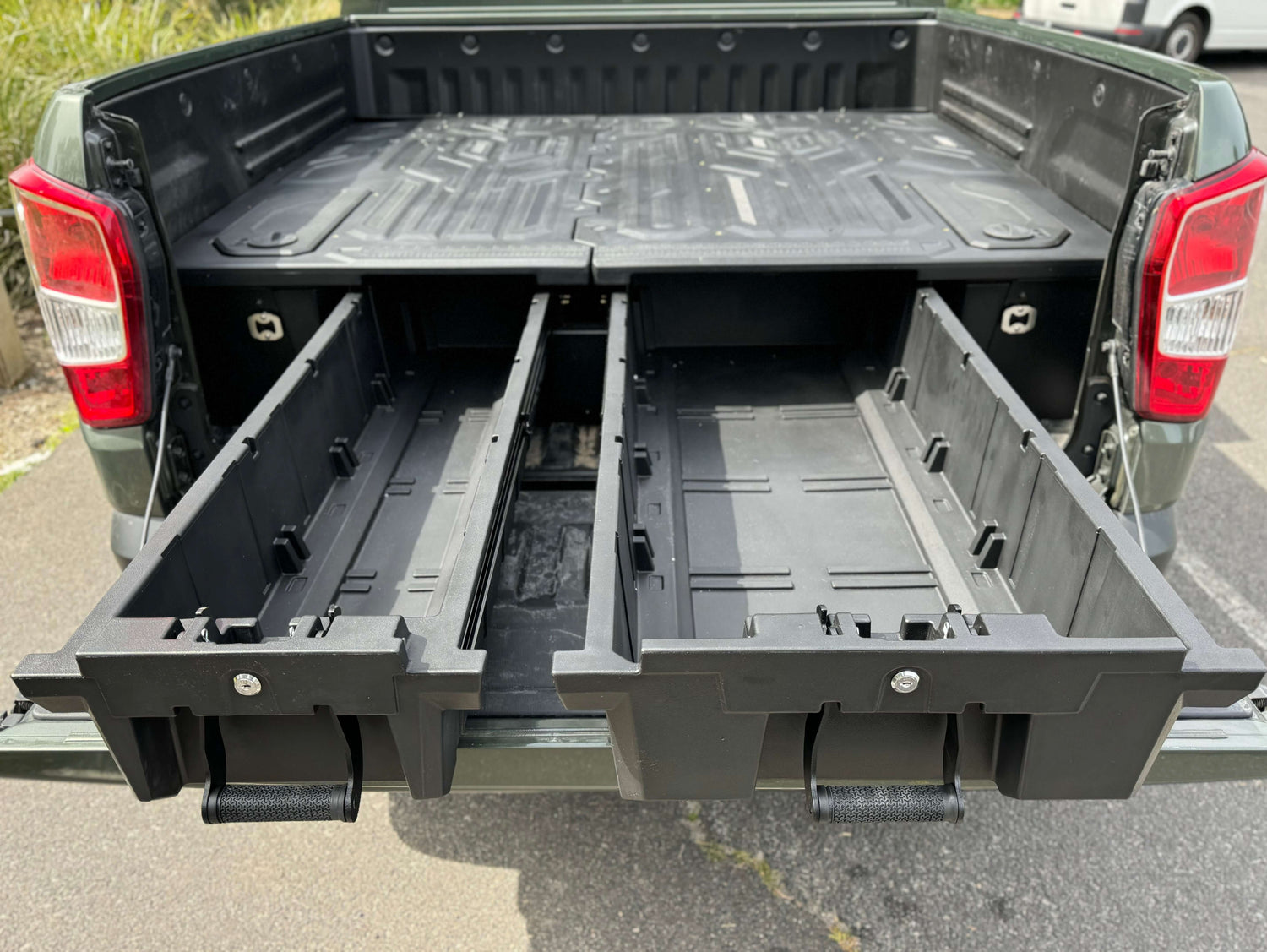 Durable ssangyong musso drawers system for XLV Long Tub 2018-2025 featuring weathertight design for optimal 4WD storage and organization.