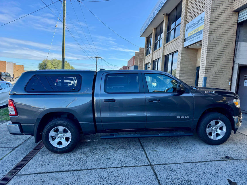 RAM 1500 canopy FORCE PRO fitted on a RAM 1500 DT 2020–2025, showcasing premium heavy-duty design for Australian conditions.