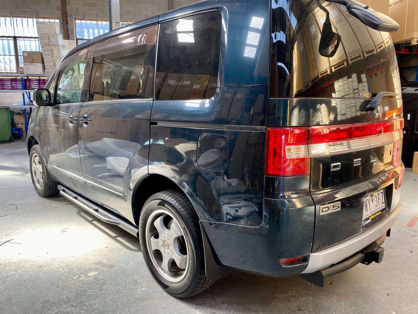 3" Black Side Bars For Mitsubishi DELICA D5 2006-2019 - UniUte