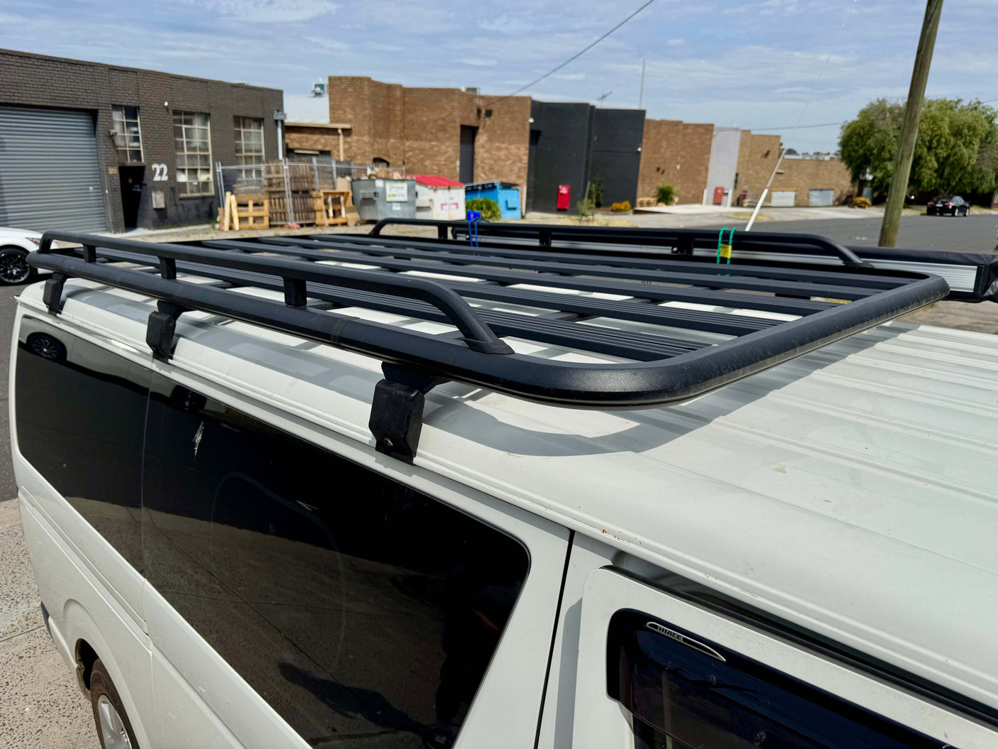 Black Aluminium Roof Rack Platform for Toyota HiAce 200 series 2005-2019 - UniUte