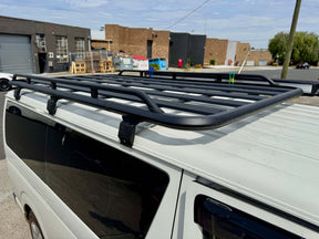 Black aluminium roof rack platform for Toyota HiAce 200 series 2005-2019 | UniUte