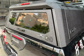 Nissan Navara stainless steel canopy — rear view showing durable design