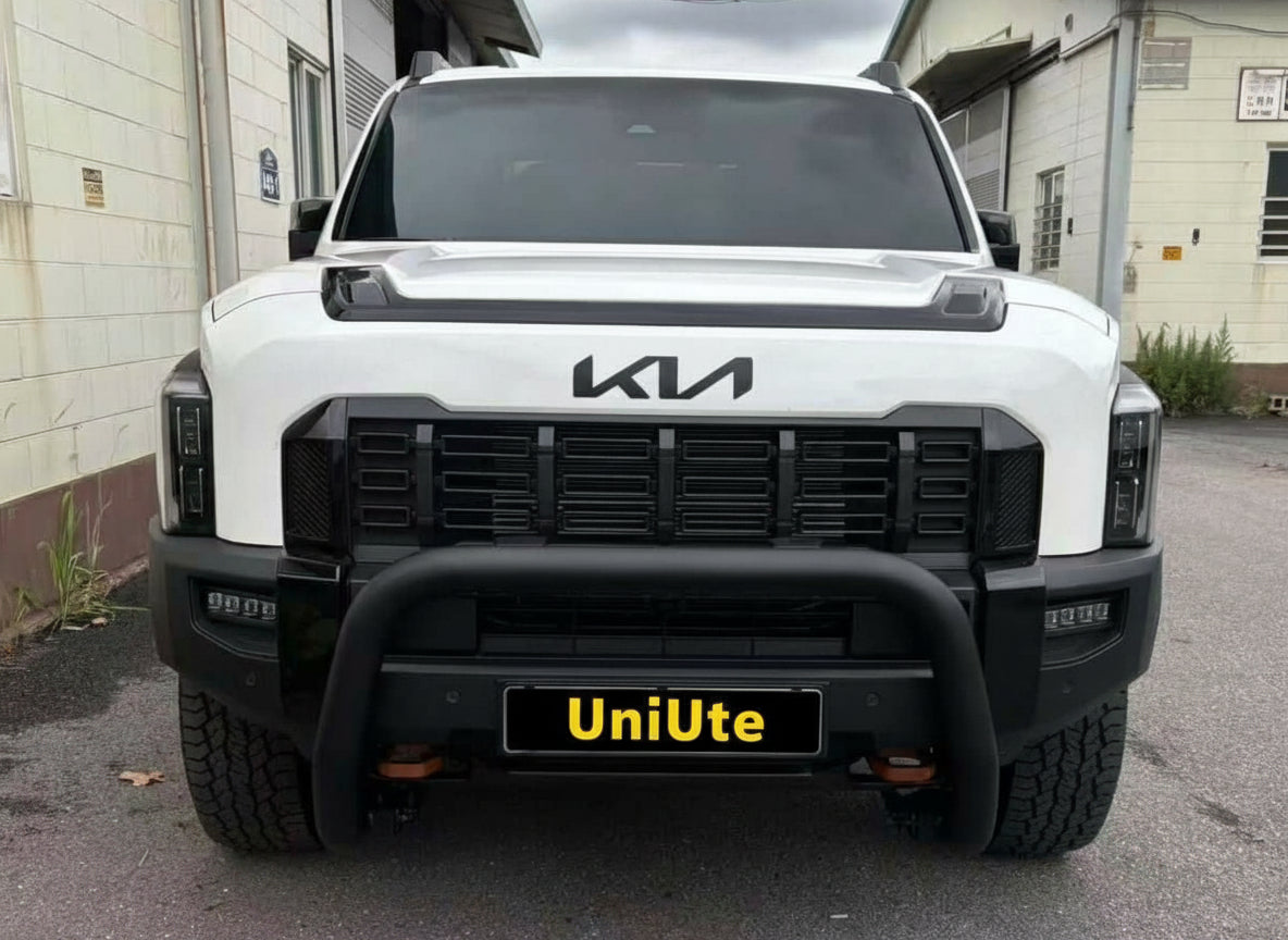 KIA Tasman nudge bar installed for rugged protection and style, UniUte design 2025+