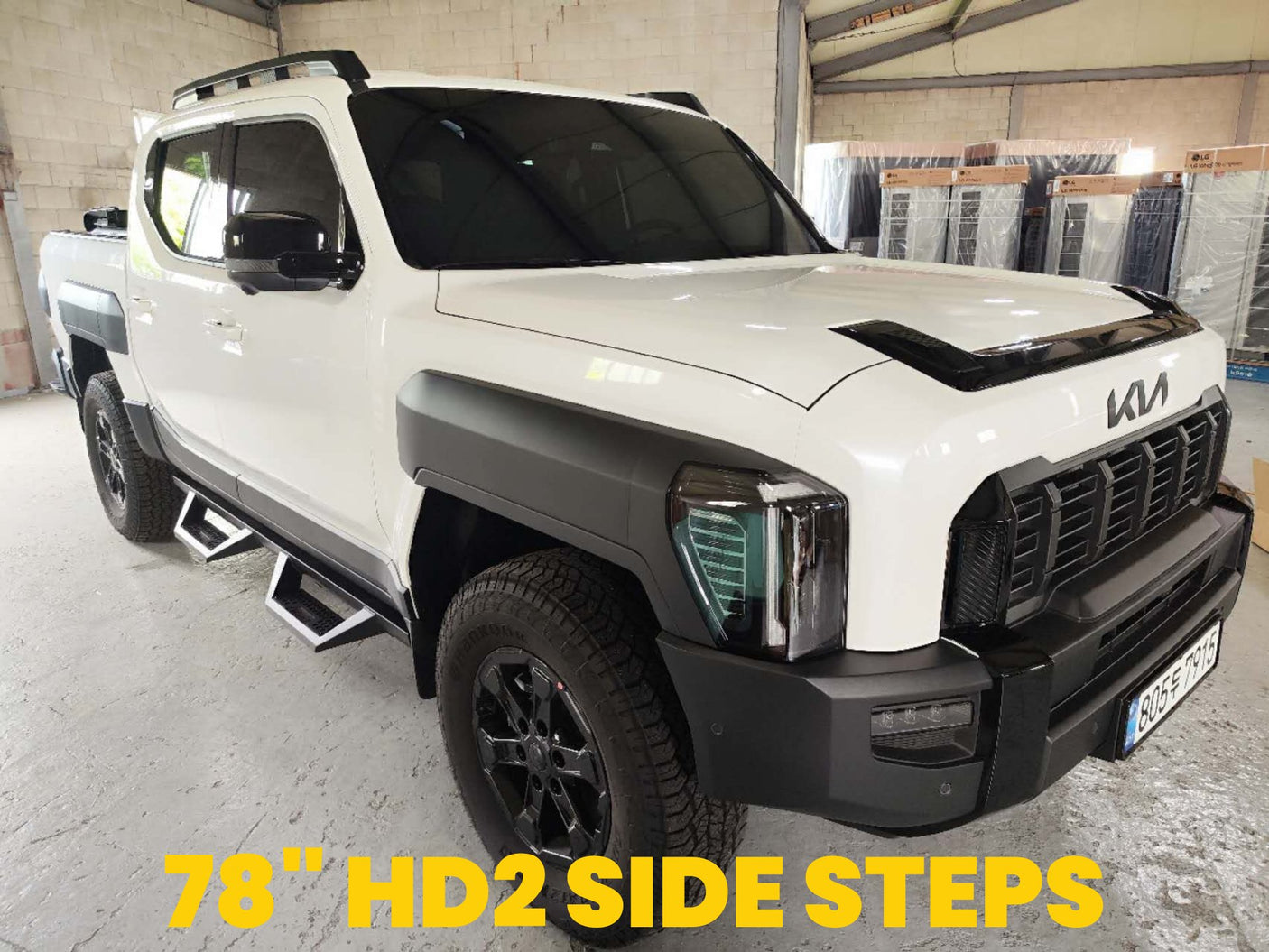 KIA Tasman Side Steps 2025+ Black Steel Side Bars for strength, style & safety.