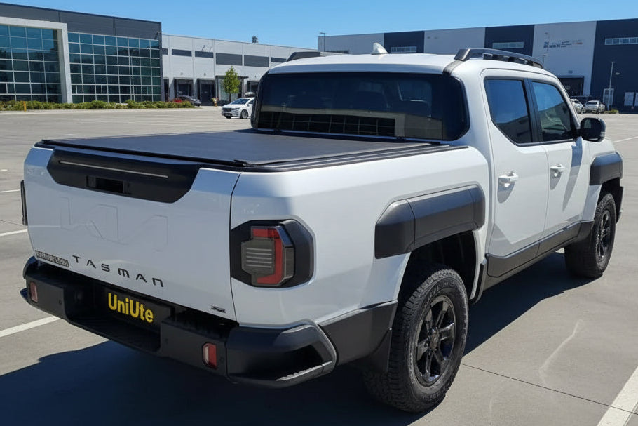 KIA Tasman hard cover showcasing sleek, durable design - perfect ute accessory for 2025+ models