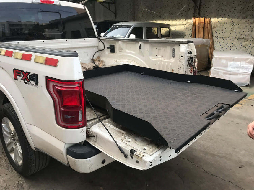 Pull out ute tray for Chevrolet Silverado 1500 5'10" bed slide, enhancing cargo management with UniUte Bed Slide.