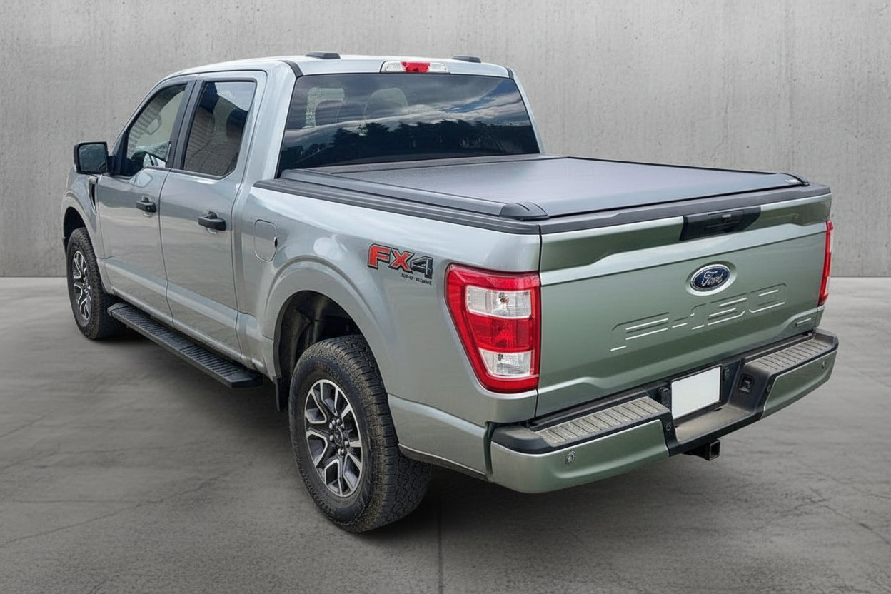 f150 ford roller shutter installed on a 2015-2025 Ford F-150 5.5' bed truck, showcasing sleek EGen2 electric design