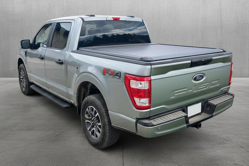 f150 ford roller shutter installed on a 2015-2025 Ford F-150 5.5' bed truck, showcasing sleek EGen2 electric design