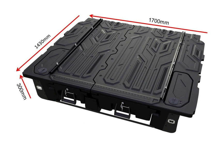 Ford Ranger Drawers NextGen 2022+ Weathertight Ute Drawer System with dimensions 1700mm x 1430mm x 300mm