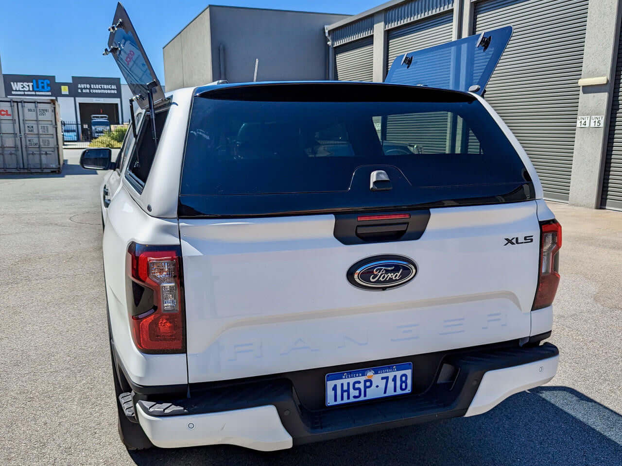 Ford Ranger canopy parked outdoors, showcasing versatility of the ford ranger canopy for NextGen RA 2022-2025 models.