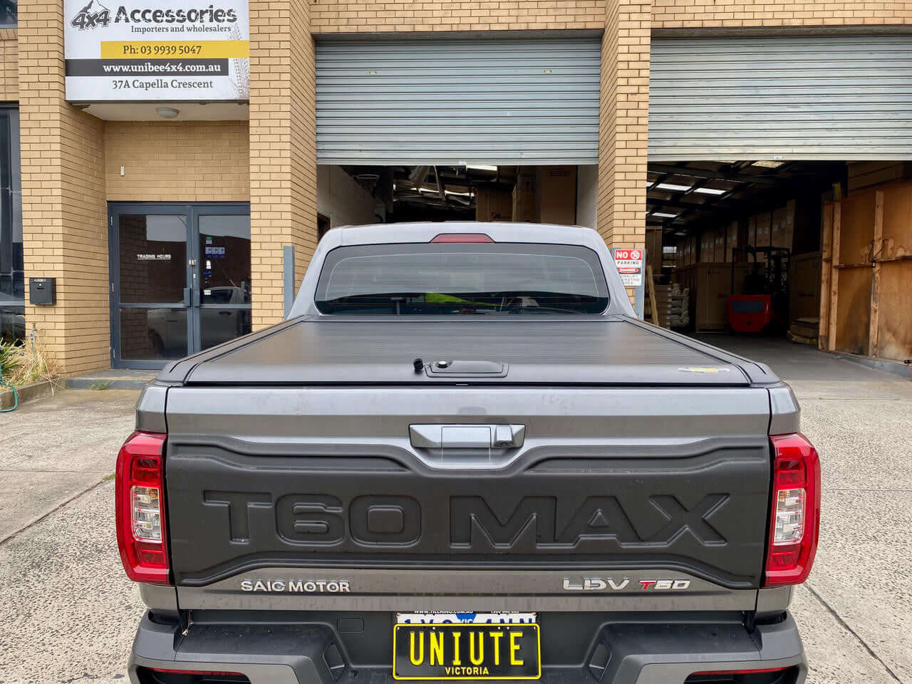 LDV T60 Roller Shutter Gen2 Manual Cover on a parked LDV T60 MAX ute, highlighting durability and security features for 2017-2025 models