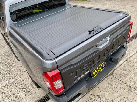 LDV T60 roller shutter installed on a grey LDV T60 MAX 2017-2025, showcasing UniUte Gen2 manual roller cover for security and style.