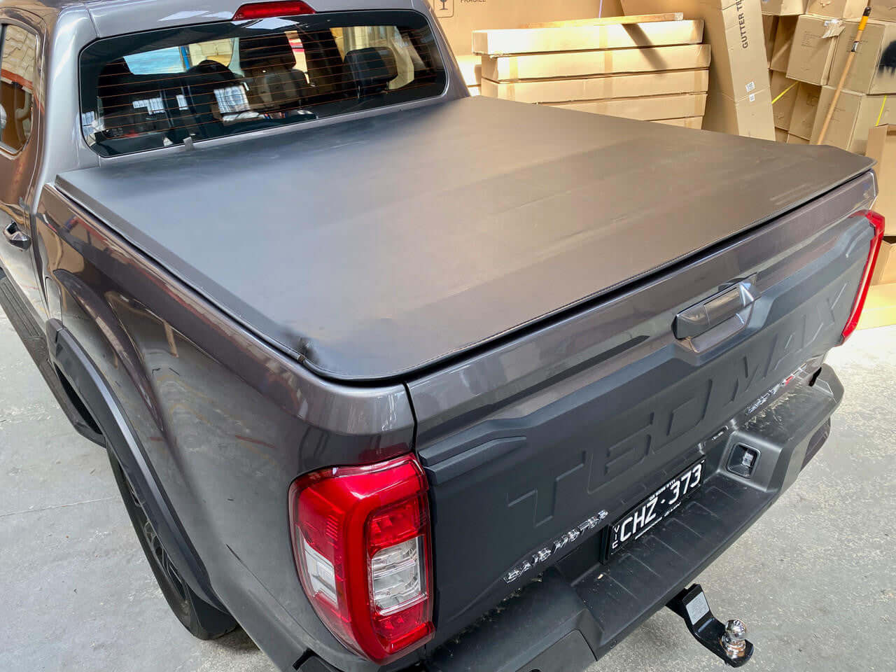 LDV T60 tonneau cover on pickup truck bed, soft roll-up design, 2017-2025 model.