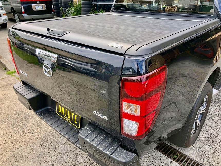 Mazda BT-50 with UniUte Gen2 bt50 roller shutter closed view for style and durability
