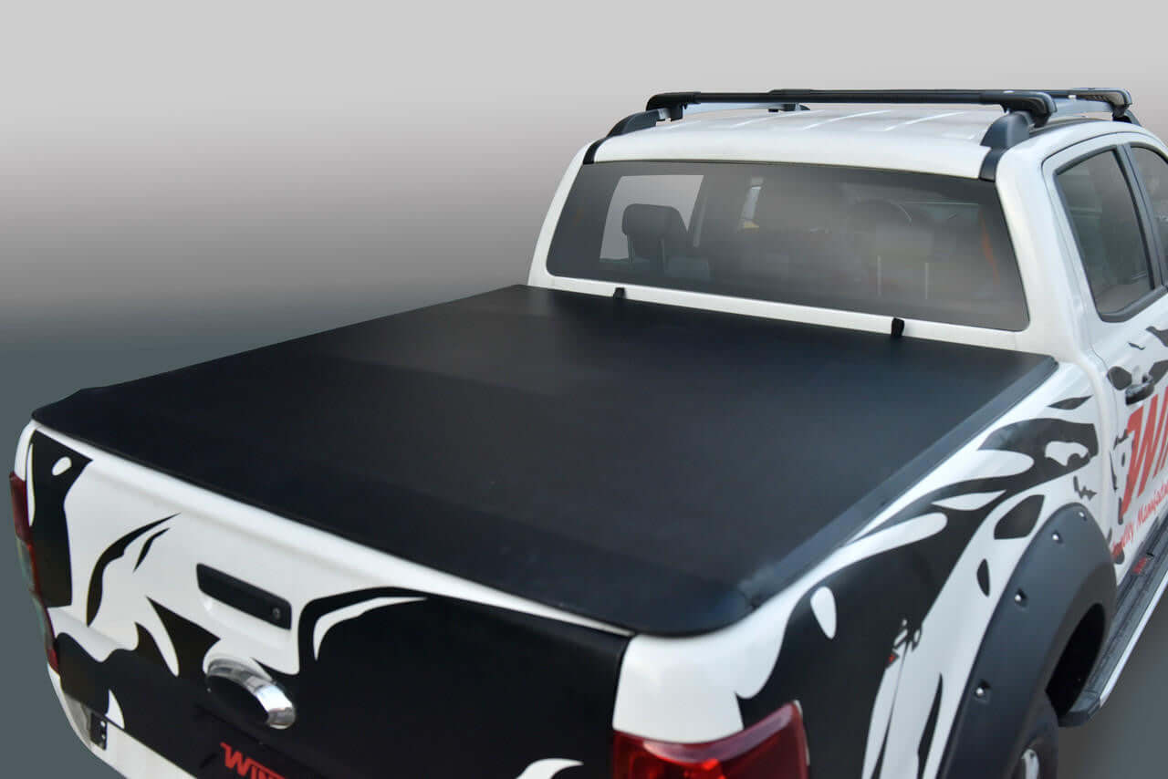 Mazda BT50 tonneau cover 2020-2025 soft roll up displayed on a truck for demonstrating style and functionality.
