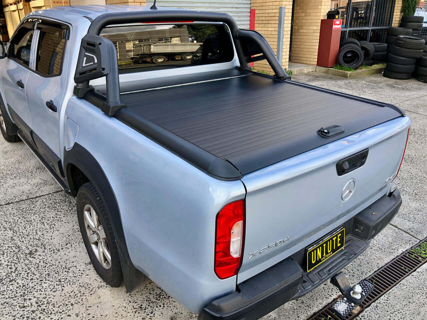 Mercedes-Benz X-Class 2017-2021 with UniUte Gen1 x class roller shutter in parking lot