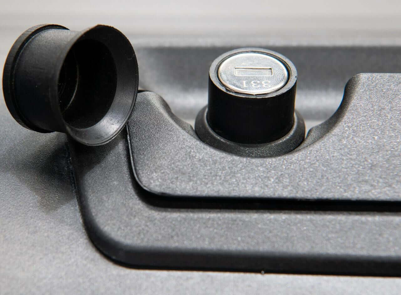 Close-up of Kia Tasman Roller Shutter 2025+ Gen2 Manual lock mechanism, enhancing cargo security and utility.