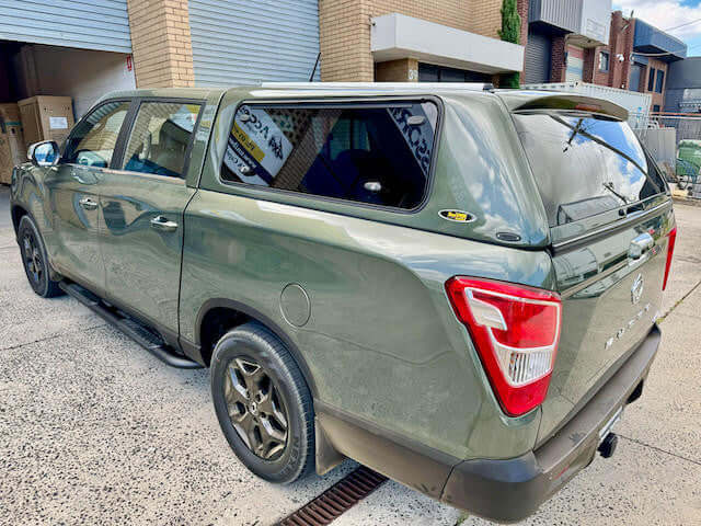 canopy for SsangYong Musso XLV 2018-2025 parked outside with FORCE PRO Canopy installed
