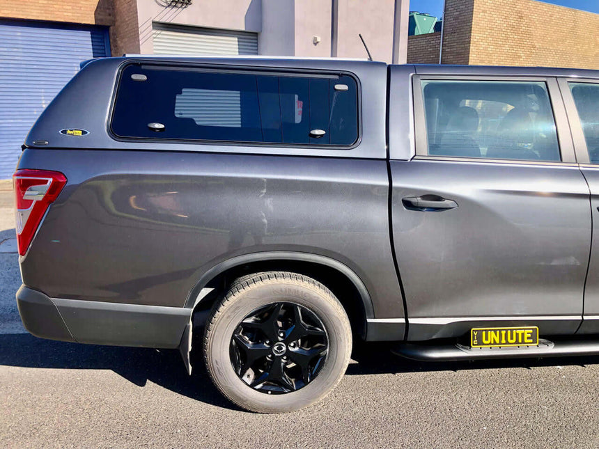 Canopy for SsangYong Musso XLV Long Tub by UniUte shown on vehicle