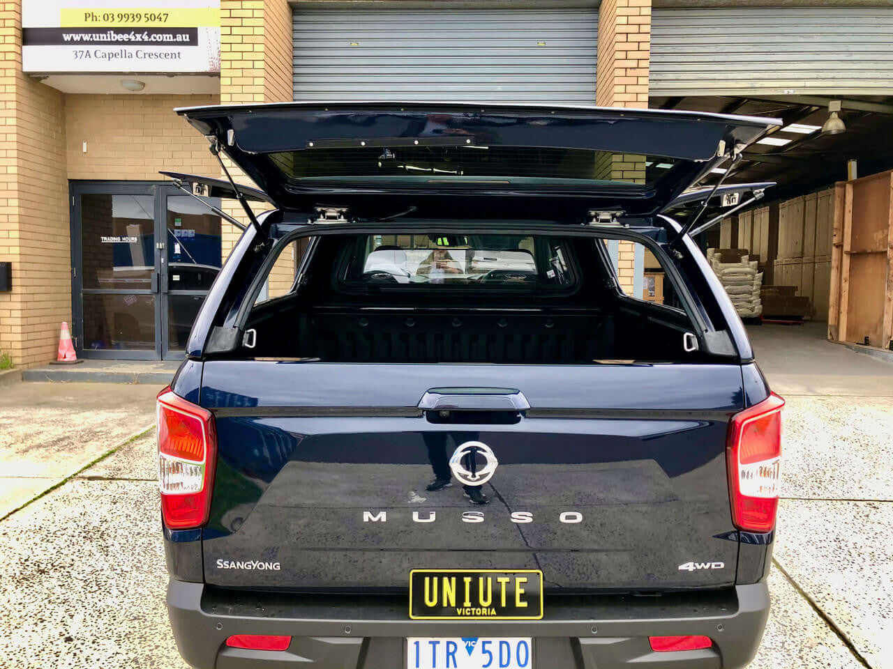 SsangYong Musso XLV Canopy displayed on a parked pickup