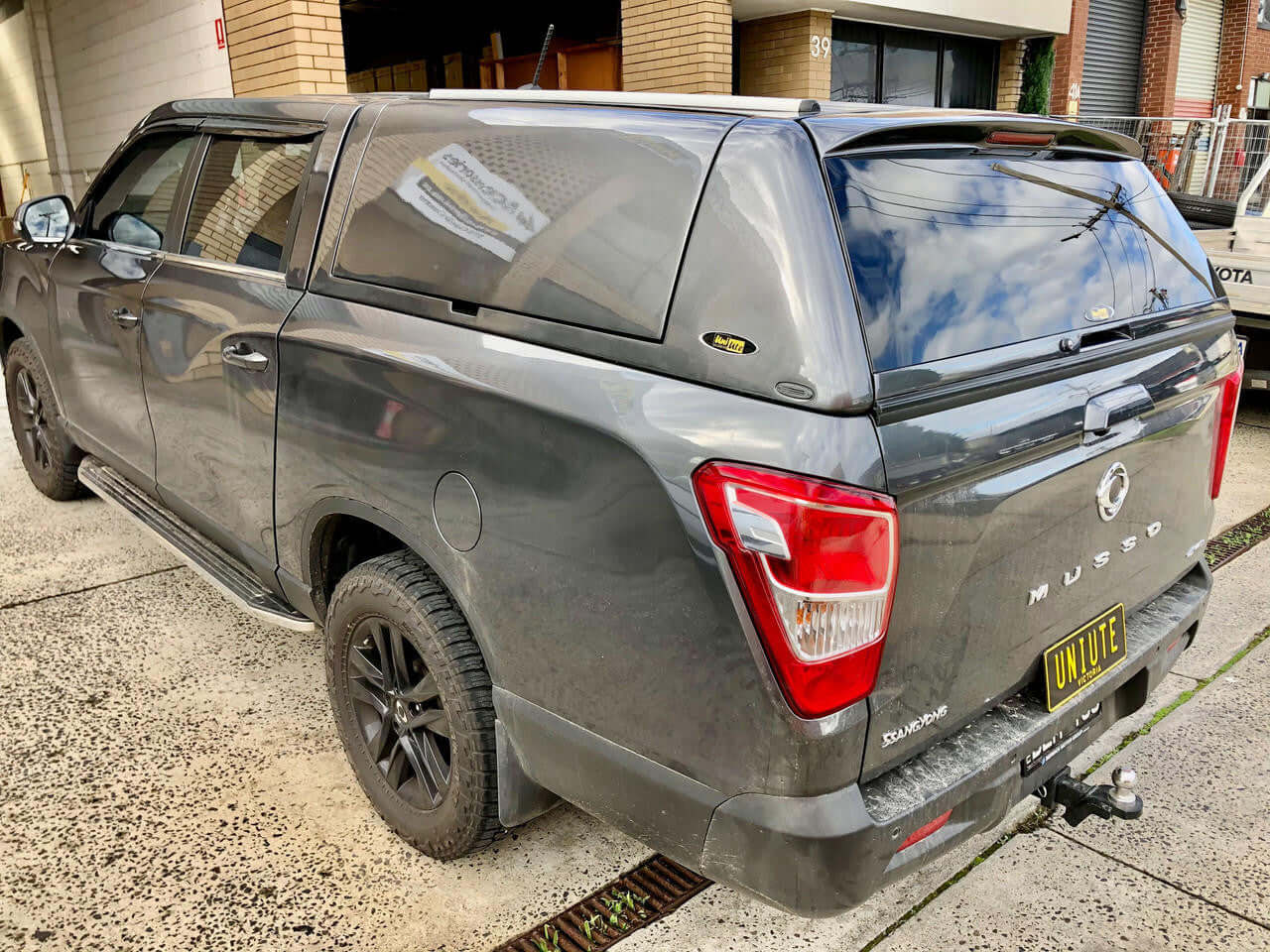 SsangYong Musso XLV Canopy FORCE PRO PLUS 2018-2025 installed on a pickup truck
