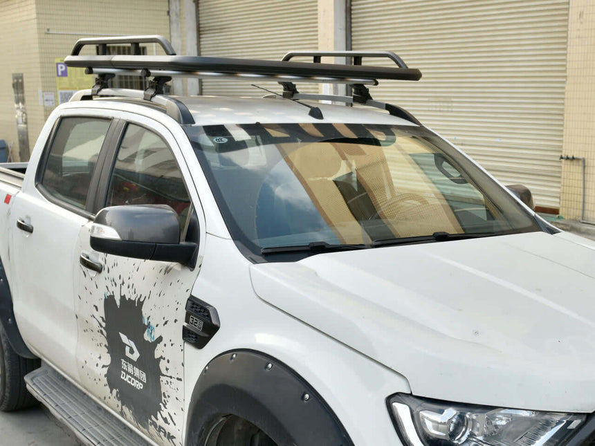 Universal Aluminium Flat Black Roof Rack with Rails 1.55m