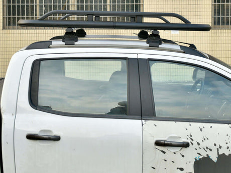 Universal Aluminium Flat Black Roof Rack with Rails 1.55m