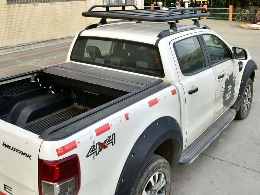 Universal Aluminium Flat Black Roof Rack with Rails 1.55m