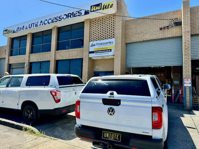 UniUte store with Amarok Canopy on Volkswagen 2023-2025, showcasing FORCE PRO accessories and 4x4 ute products.