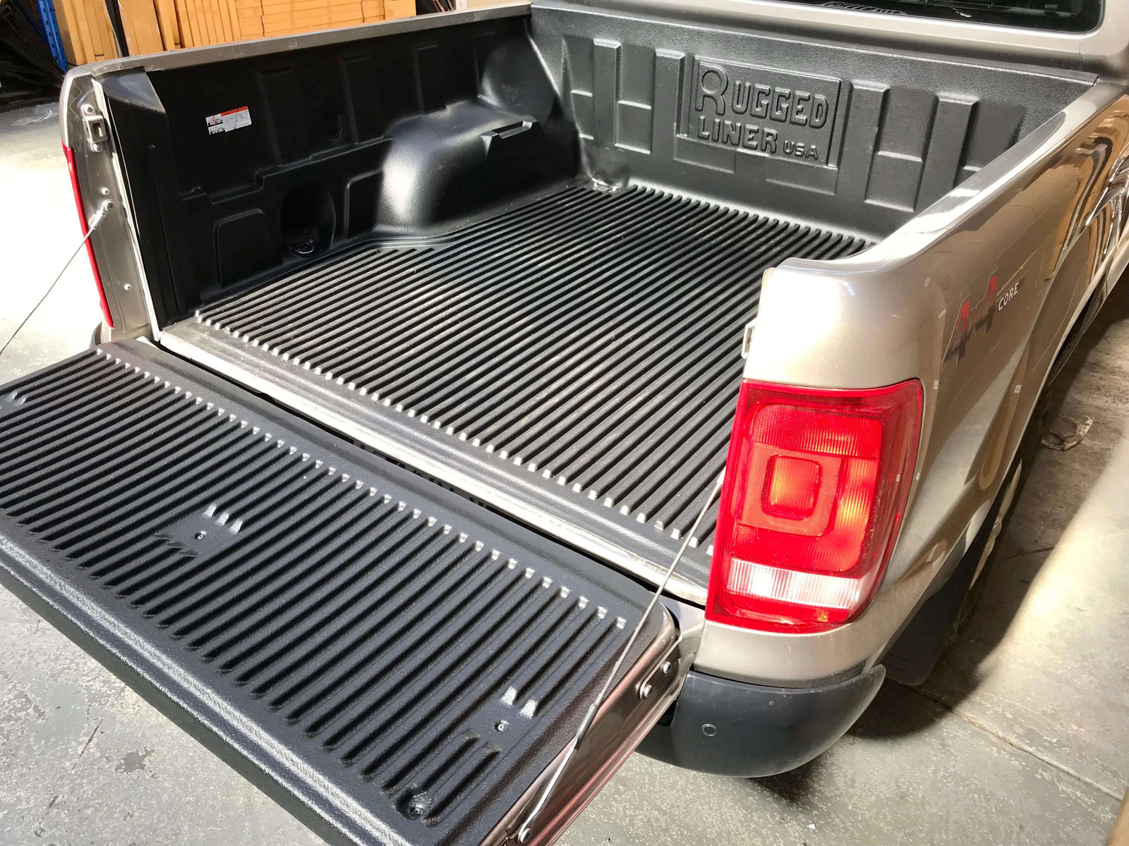 Truck bed with a slip-free bedliner for enhanced safety and durability.