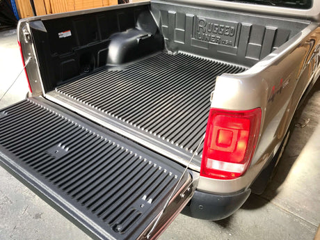 Truck bed with a slip-free bedliner for enhanced safety and durability.