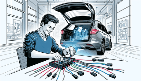 Technician installing ailgate Central Locking system in a truck for enhanced security.