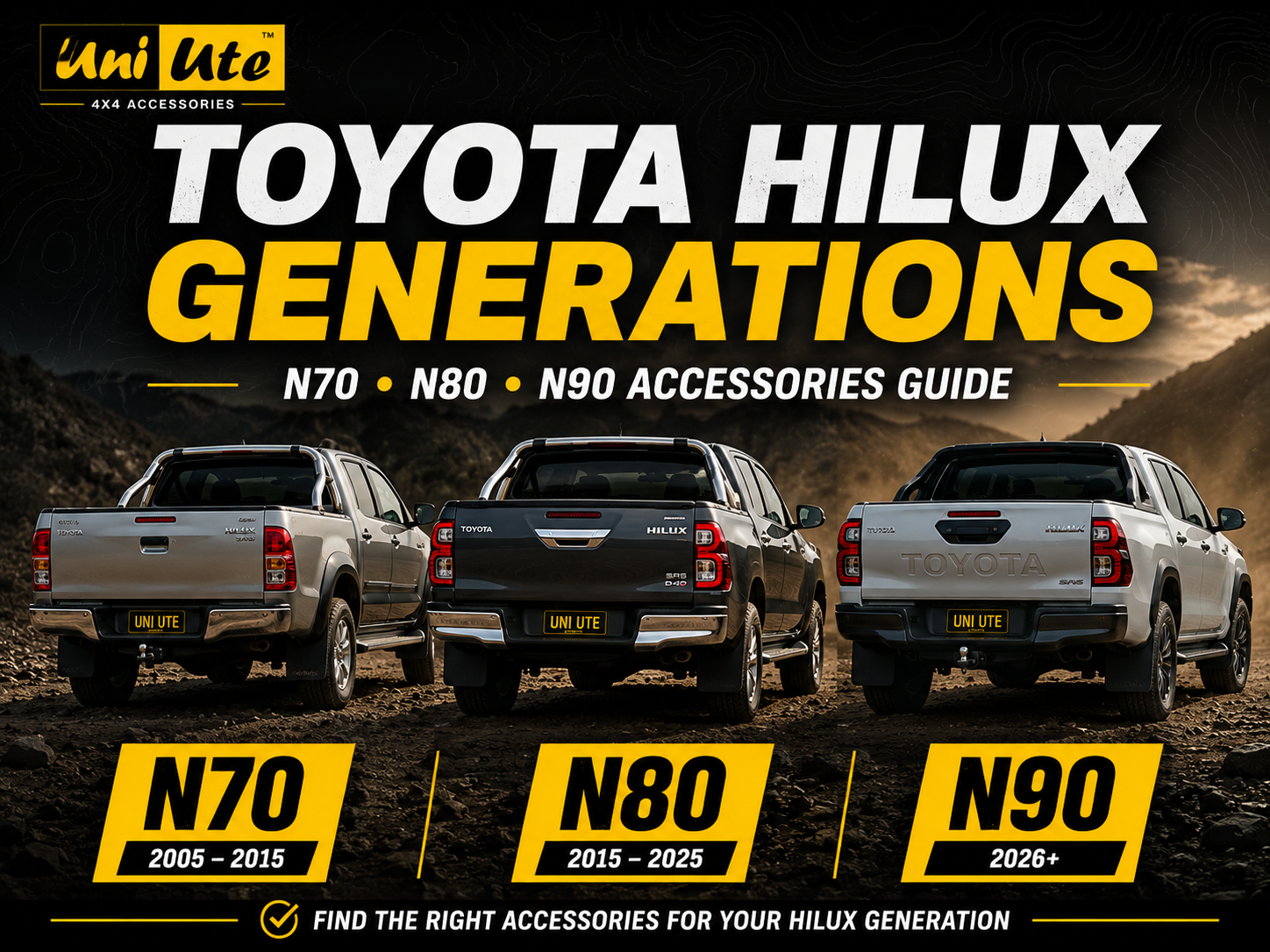 Toyota Hilux Generations — N70, N80 and N90 Accessories Guide