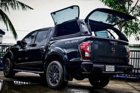 Black ute with Fibreglass Ute Canopy parked outdoors