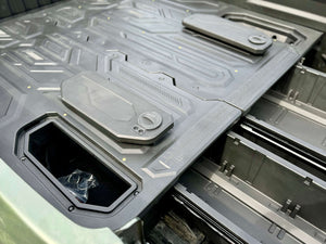 Close-up of SsangYong Musso Drawers XLV Weathertight Ute Drawer System with heavy-duty storage compartments.